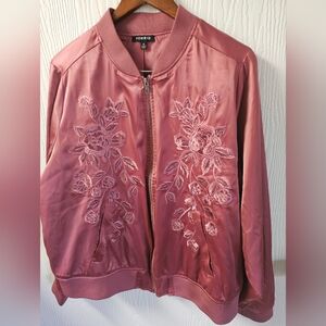 Floral Embroidered Pink Jacket